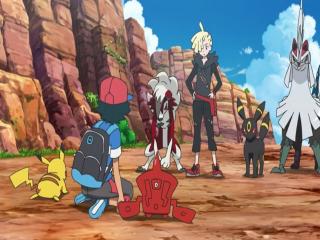 Pokémon Sun & Moon - Episodio 105 - Dysputa de Lycanroc! Satoshi VS Gladion!!