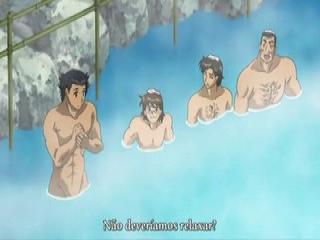 Zettai Karen Children - Episodio 11 - Open Air Hot Springs! Olhos Glint no vapor